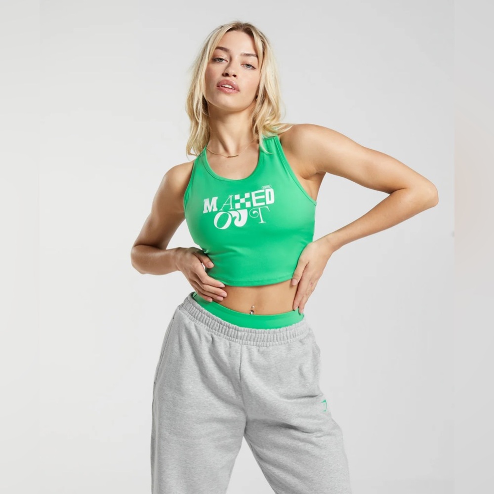 Gymshark Maxed Out Tank in Tropic Green, Size Medium